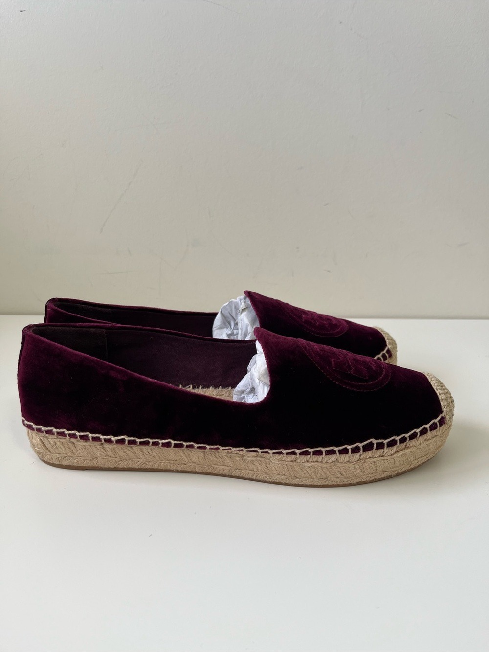 TORY BURCH VELVET PLATFORM ESPADRILLE SIZE 10.5 - Picture 4 of 8